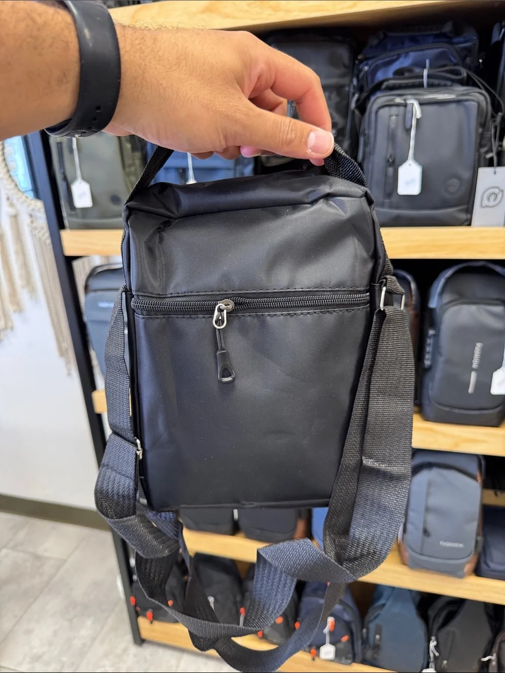 Sport Men's Black & Gray Camo Crossbody Bag